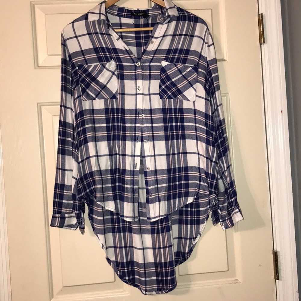 Blue and white flannel from Versona